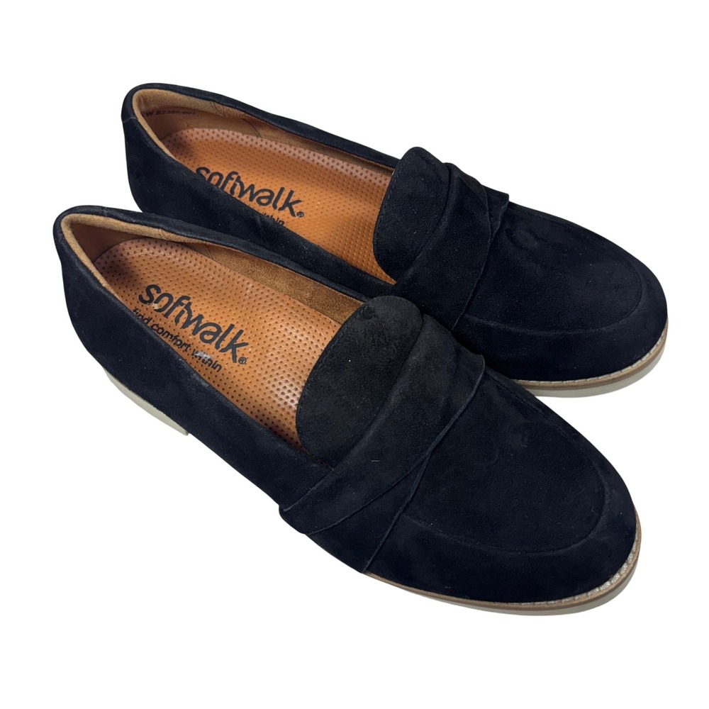 SoftWalk Midnight Black Suede Loafers
